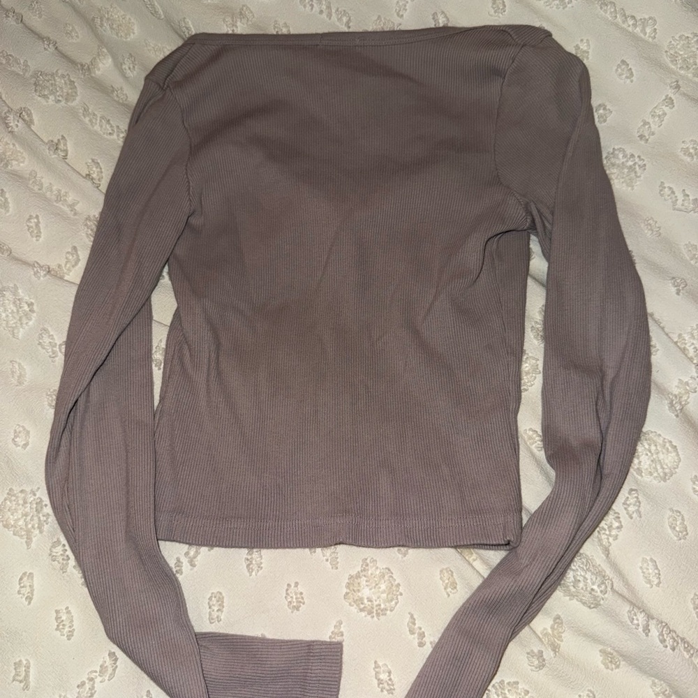 Women's Button-Up Ribbed Top - Picture 3 of 3